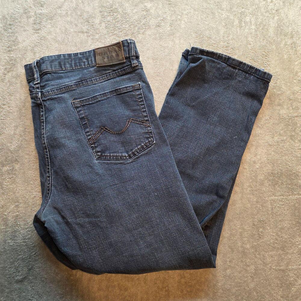 Urbanstar Jeans Mens 42x32 Blue Medium Wash Relaxed Fit Stretch Straight Leg
